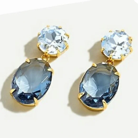 JCREW Oval Drop Earrings NWT Blue - Picture 1 of 6